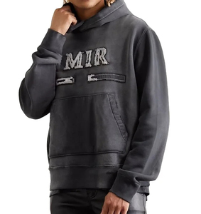 Fabricant de sweat à capuche Service OEM personnalisé coton lourd hiver polaire vieilli surdimensionné acide lavé pull à capuche pour hommes 2025 - Product Image 3