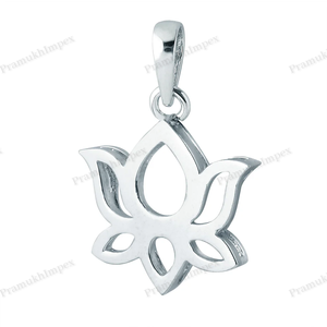 Pendentif Fleur de Lotus Vintage Fait Main Plaqué Or Minimaliste Charme Bijou Cadeau Femme Élégant Fantaisie - Product Image 2