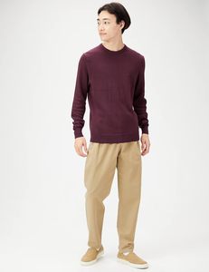 เสื้อสเวตเตอร์โอเวอร์ไซส์สำหรับผู้ชายผ้าฝ้ายคอลูกเรือเสื้อขนแกะแบบสวมหัวแนวสตรีทโลโก้ตามสั่ง - Product Image 2