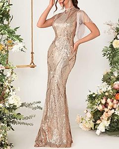 Vente chaude Satin Soirée Robe De Bal Sans Manches O-cou Robe Broderie Perles Perles pour Printemps Automne Antistatique Solide - Product Image 5