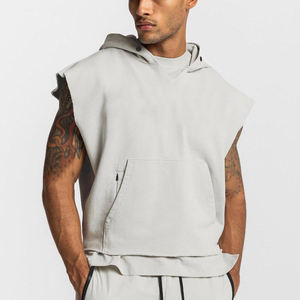 Fashion Fit Men Sleeveless <b>Hoodies</b> <b>Gym</b> Workout Pullover Athletic Training Wear Lightweight Comfortable Modern large size - Product Image 4