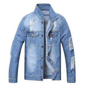 Chaqueta vaquera vintage de alta calidad para hombre, cuello levantado con impresión personalizada y logotipo frontal, venta directa al por mayor desde Pakistán - Product Image 6