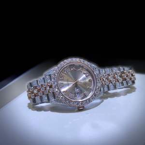 Pass Diamond Tester Marca de moda personalizada D Color VVS Iced Out Reloj de acero inoxidable Moissanite Diamond Último unisex - Product Image 2