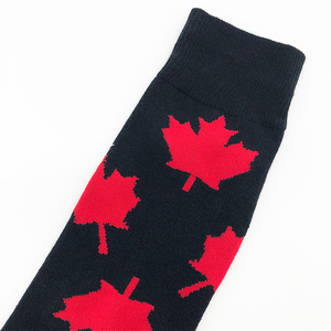 Calcetines de Algodón 100% Personalizados OEM con Diseño de Hoja de Arce, Tejido Jacquard, Impresión Digital, Transpirables, de Media Pantorrilla, Casuales, para Otoño, Niños y Adultos - Product Image 3