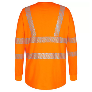 Custom Logo Support Safety <b>Shirt</b> <b>Hi</b> <b>Vis</b> Orange Construction <b>Shirts</b> for Men 100% Polyester Reflective Long Sleeve Safety <b>T</b> <b>Shirt</b> - Product Image 2
