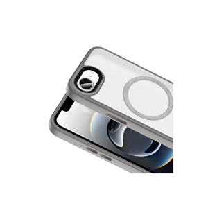 Étui magnétique gris titane mat pour iPhone 16E Plus compatible MagSafe, coque antichoc à chargement sans fil avec finition givrée style Ins - Product Image 3