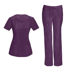 Blusas de Enfermería Azul Marino para Mujer, Tela Tejida, Uniforme de Hospital, Detección de Agujas, Poliéster, Spandex, Servicio OEM, Venta al por Mayor - Product Image 5