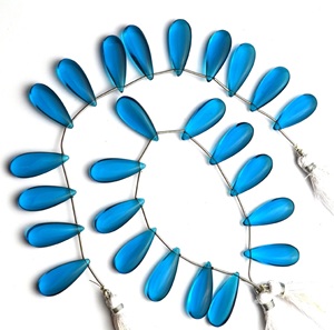 Calidad súper fina 7 \ "hilo completo azul neón apatita hidrocuarzo cuentas 10x25MM largo forma de pera Briolette para joyería - Product Image 3