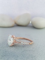 Bague de Fiançailles et de Mariage D'vins en Argent 925 avec Moissanite Ovale VVS de 4 Carats, Garantie de Qualité, Modèle Solitaire Fantaisie Personnalisé pour Anniversaire et Fête
