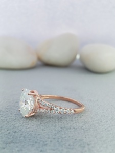 Bague de fiançailles en or 14k 18k avec moissanite ovale VVS de 4 carats, solitaire personnalisé fantaisie, garantie de satisfaction à 100% - Product Image 3