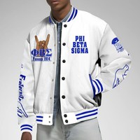 Phi Beta Sigma Varsity Jacket Dove Hand Sign Chemise blanche Phi Beta Sigma Fraternité Jacke Divine Nine Greek Apparel Founders