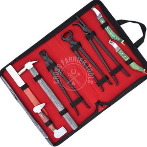 Premium Farrier <b>Tool</b> Kit 13in <b>Puller</b> 14in Clincher Hoof Nipper Hammer Loop Knife Abscess Knife 2 Curved Hoof Knives Hoof Pick - Product Image 3