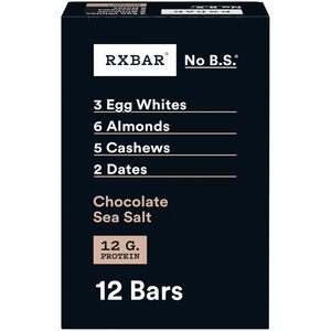 RXBAR Protein <b>Bars</b>, Protein <b>Snack</b>, <b>Snack</b> <b>Bars</b>, Chocolate Sea Salt, 22oz Box (12 Count) - Product Image 4