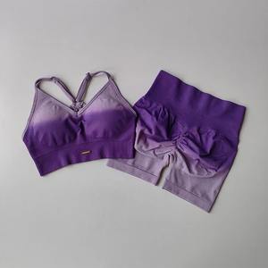 Ensemble d'exercice femmes vitesse course sport soutiens-gorge Leggings 2 pièces costume pantalon contraste Yoga Fitness débardeur haut court vêtements - Product Image 5