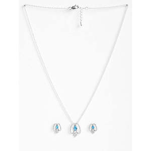 Ensemble de boucles d'oreilles et chaîne avec pendentif Stella en argent sterling 925, bijoux fins pour femmes - Product Image 3