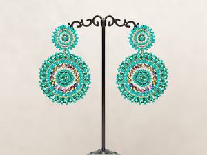 Pendientes Bohemios Tejidos a Mano con Cuentas y Perlas, Tamaño y Diseño Personalizados, Joyería de Aleación para Mujer por MS Handicraft - Product Image 2