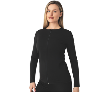 Combinaison de sauna thermique à fermeture éclair à manches longues pour femmes à 3 niveaux en polyamide amincissant la transpiration à usage domestique toutes les saisons personnalisable - Product Image 3