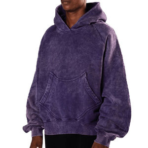 Sweat-shirts à capuche en coton mélangé de qualité supérieure, design OEM, lavage à l'acide, basiques, vente en gros, respirants, surdimensionnés - Product Image 3