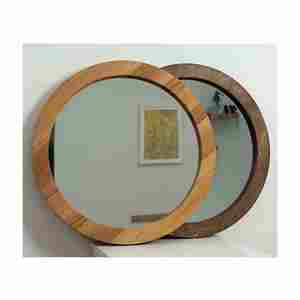 Handmade Modern Design Cosmetic <b>Mirror</b> with Round <b>Wooden</b> Frame New Design Wall Decorative Handicraft Export Quality From India - Product Image 4