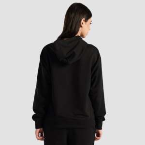 Sweat à capuche décontracté respirant en maille noire – Coupe classique - Product Image 3