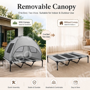 CANBO Cama para acampar para mascotas de <span class=keywords><strong>viaje</strong></span> al aire libre Cama elevada portátil para perros con dosel - Product Image 5