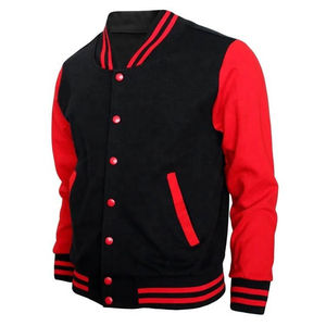 Parches bordados personalizados Hombres Letterman chaqueta Baseball Street Tallas grandes Manga de cuero Varsity Jacket - Product Image 1