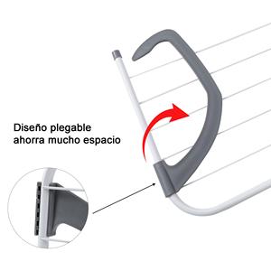 Stendibiancheria da Balcone Minimalista Multifunzione in Acciaio Inossidabile Leggero e Resistente 50x33cm con Stendino da 3 Metri per Asciugatura - Product Image 6