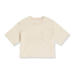 Marque privée manches courtes femmes haut court T-Shirt couleur unie fabricant T-shirt durable pour dames - Product Image 6