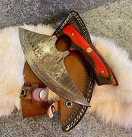 Professionele Keuken Chef-Kok Ulu Groente Hakmes Custom Logo Damascus Mes Met Houten Handvat Messenset