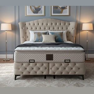 Mabelia <b>Queen</b> Size Tufted <b>Bed</b> Set <b>With</b> <b>Storage</b> Base And Matching Nightstand Traditional Modern Bedroom Furniture - Product Image 2