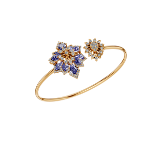 Bracelet élégant en argent sterling 925 avec motif floral VVS Moissanite bijoux en pierres précieuses plaqué rhodium maillon de chaîne à la mode pour femmes - Product Image 2