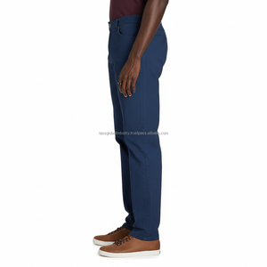 Pantalon chino en toile slim fit pour homme - Pantalon léger en coton et élasthanne avec couleurs personnalisables - Vêtements de travail durables et style décontracté - Product Image 3