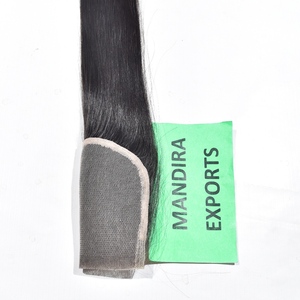 Precio al por mayor Cutícula alineada Cabello de un solo donante Virgen cruda Paquetes naturales indios HD Encaje suizo Straight Temple Cabello humano - Product Image 4