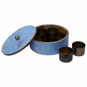 Caja Masala de madera de diseño fabuloso con 7 tarros de contenedores Caja Masala de madera de tamaño personalizado de la mejor calidad - Product Image 2