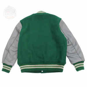 Chaqueta universitaria de diseño personalizado Chaqueta universitaria Letterman personalizada con cuerpo de lana negro y chaqueta con mangas de cuero marrón - Product Image 5