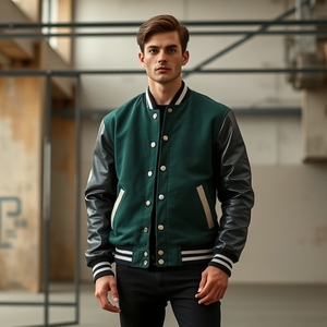 Veste d'université fabriquée au Pakistan avec manches en satin, doublure imprimée à l'intérieur, disponible dans toutes les tailles, fournisseur OEM, bon prix - Product Image 2