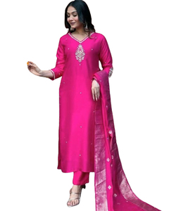 เสื้อผ้าอินเดีย ชุดผ้าฝ้าย Chanderi ชุดกุฏิและกางเกงสําหรับสวมใส่ทุกวันจากผู้ส่งออกและผู้ผลิตชาวอินเดีย - Product Image 1