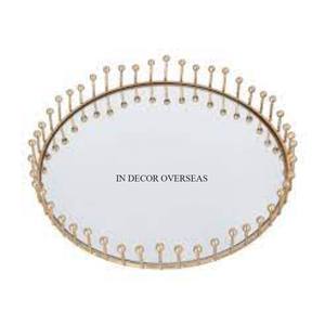 Bandeja de espejo de forma redonda de diseñador único más elegante para servir frutas y dulces suministros de centro de mesa de Hotel y restaurante - Product Image 1