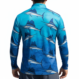 Ropa de Pesca para Bebés y Niños Pequeños, Protección Solar UPF 50+, Secado Rápido, Manga Larga, Cierre de 1/4, Camisetas de Spandex/Poliéster 180g - Product Image 2