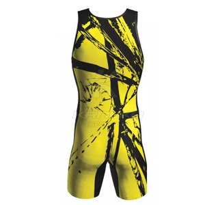 Combinaison de lutte pour hommes de haute qualité, personnalisable à l'avant, en spandex/polyester, respirante, séchage rapide, légère, service OEM, vente en gros - Product Image 3
