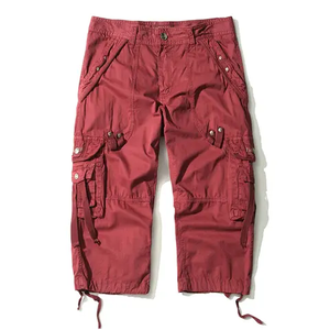 Custom Plus Size Men's Canvas Breathable <b>Knee</b> Length High Waist Drawstring Closure Summer Casual Shorts Pants Eco-Friendly Solid - Product Image 3