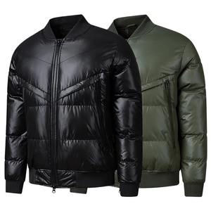 Veste décontractée rembourrée en coton épais à col montant pour homme - Product Image 4