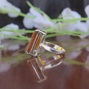 Handmade Citrine Ring Sterling Silver Jewelry November Birthstone Gift For <b>Women</b> Elegant Unique - Product Image 4