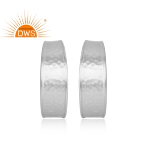 Best Quality Fashion Hoop Earrings for Women Handmade Hoop Earring Silver Plated Brass Earrings - Product Image 2