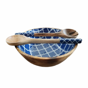 Cuenco de madera con estampado de esmalte, vajilla de diseño personalizado, cuenco para servir alimentos seguros, venta al por mayor, madera hecha a mano por Axiom Home Accents - Product Image 2