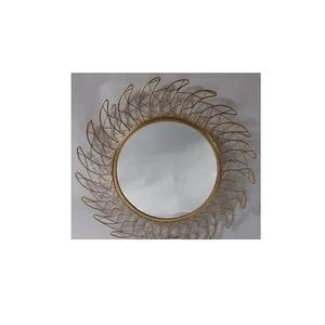 Miroir mural en métal artisanal, décoration de la maison à un prix raisonnable, design de feuille, décoration de miroir mural en métal pour le salon - Product Image 5