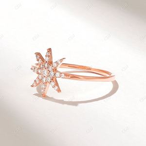 India Best Manufacturer of Natural Diamond Engagement <b>Ring</b> 14kt 18kt 10kt Solid Gold Plated <b>Statement</b> <b>Ring</b> Unique Starburst <b>Ring</b> - Product Image 3