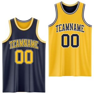Directamente de la marca Engro Sports Custom Navy Gold-White Reversible Double Side Sublimation Basketball Suit Jersey - Product Image 1