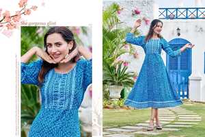 Heavy Rayon Printed Hand <strong>Work</strong> Stitching <strong>Patterns</strong> Mix and Match Kurtis for Sale-Fashion-Traditional Salwar Kameez Style - Product Image 2