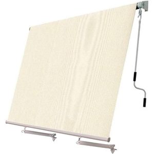 Auvent tombant beige 300x250 cm avec bras enroulable et supports de maintien pour balcon et terrasse - Product Image 1
